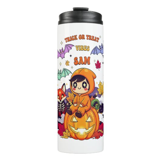 Grap of Zoet Schattig Halloween Thermosbeker (Voorkant)