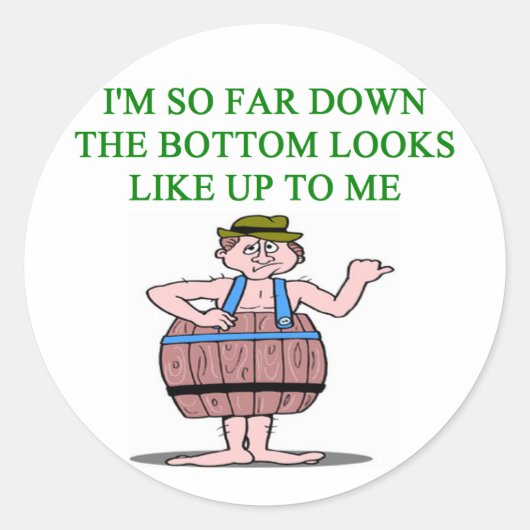 grap over recessie ronde sticker (Voorkant)