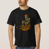 Grap Skeleton Vissen Grappig Halloween T-shirt (Voorkant)