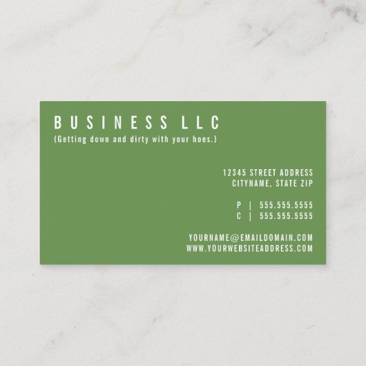 grap tuinslangen visitekaartje (Achterkant)