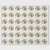 Grap tussen planten grappig cadeaupapier (Vlak)