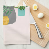 Grap tussen planten grappig theedoek (Quarter Fold)