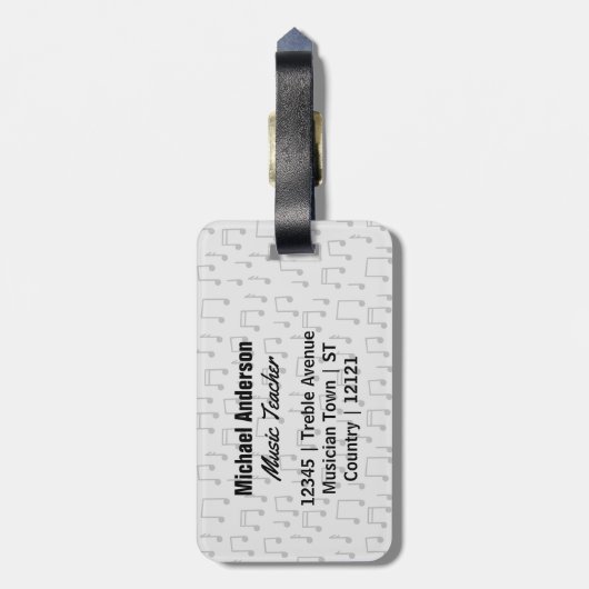 Grap | van de Leraar van de muziek Grappige Bagagelabel (Achterkant verticaal)