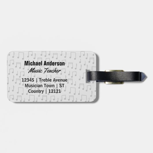 Grap | van de Leraar van de muziek Grappige Bagagelabel (Achterkant horizontaal)