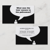 grap van optometrist / politieagent visitekaartje (Voorkant / Achterkant)