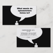 grap voor optometrist / muziekgrap visitekaartje (Voorkant / Achterkant)