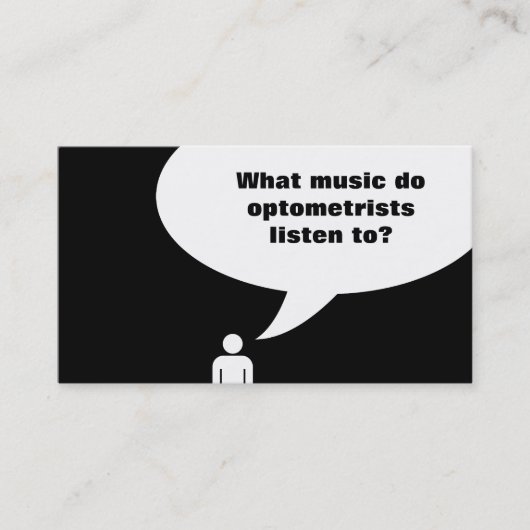 grap voor optometrist / muziekgrap visitekaartje (Voorkant)