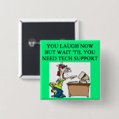 grap voor technische ondersteuning vierkante button 5,1 cm (Voorkant /achterkant)