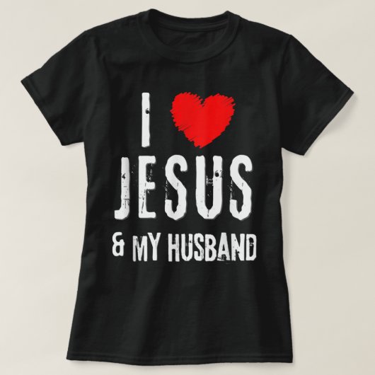  grap waar ik van hou, JESUS en MIJN MAN, Christus T-shirt (Design voorkant)
