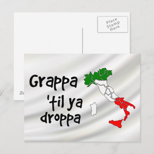 Grapa Til Ya Droppa Italië Kaart (Voorkant / Achterkant)
