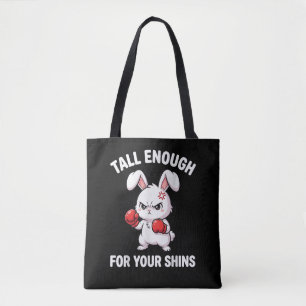 Grapboksen hoog genoeg voor je schenen Grappig Tote Bag