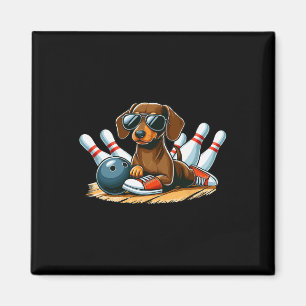 Grapdog Bowlen Daschund Met Zonnebril Spelend B Magneet