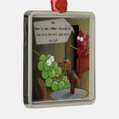Grape Break-Up Funny Food, Wine & Marriage Comic Metalen Ornament (Rechts)