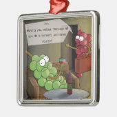Grape Break-Up Funny Food, Wine & Marriage Comic Metalen Ornament (Links)