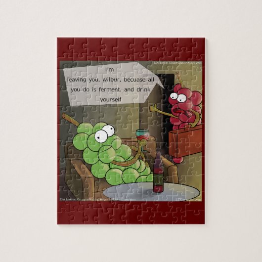 Grape Break-Up Grappige Eten, Wijn & Huwelijk Comi Legpuzzel (Verticaal)