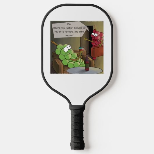 Grape Break-Up Grappige Eten, Wijn & Huwelijk Stri Pickleball Paddle (Voorkant)