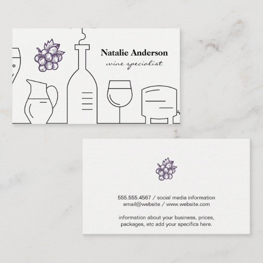 Grape Bunch | Wijnvaartuigen Visitekaartje (Voorkant / Achterkant)