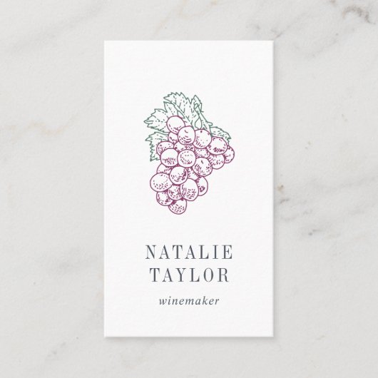 Grape Cluster | Sommelier | Winemaker | Winnerij Visitekaartje (Voorkant)