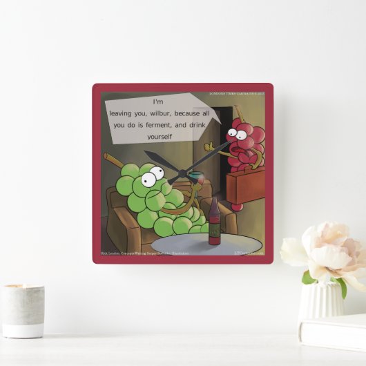Grape Divorce Funny Wall klok (Huis)
