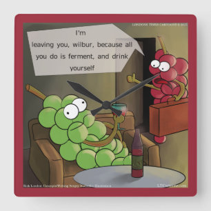 Grape Divorce Funny Wall klok