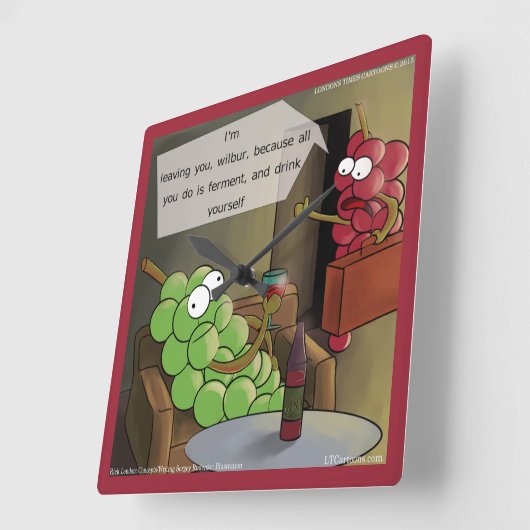 Grape Divorce Funny Wall klok (Hoek)