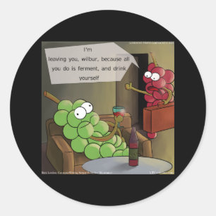 Grape Divorces Funny Ronde Sticker
