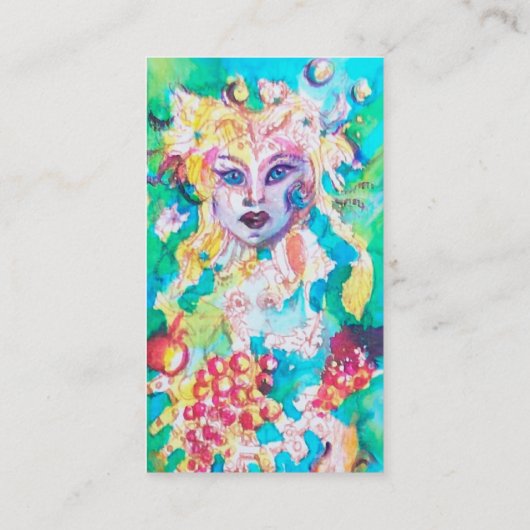 GRAPE FAIRY TALE Fantasy Floral Blue White Visitekaartje (Achterkant)