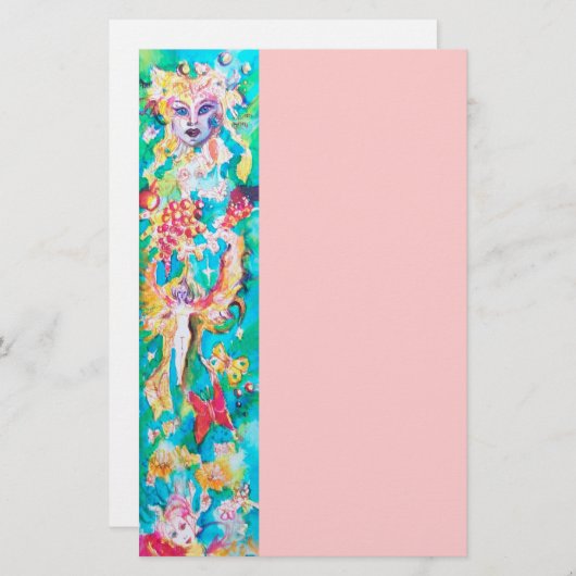 GRAPE FAIRY TALE, roze Briefpapier (Voorkant / Achterkant)