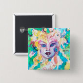 GRAPE FAIRY TALE VIERKANTE BUTTON 5,1 CM (Voorkant /achterkant)