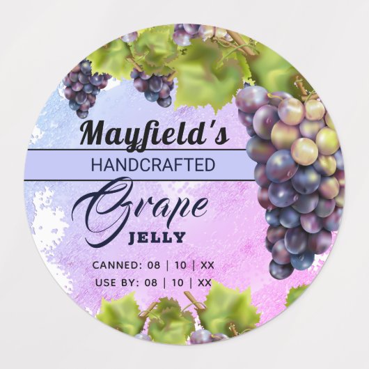 Grape Fruit Canning Jam Jar Labels (Design 2)