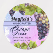 Grape Fruit Canning Jam Jar Labels (Design 1)