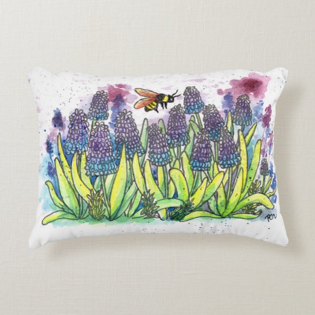 Grape Hyacinth Accent Kussen (Voorkant)