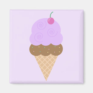 Grape Ice Cream Cone Magneet