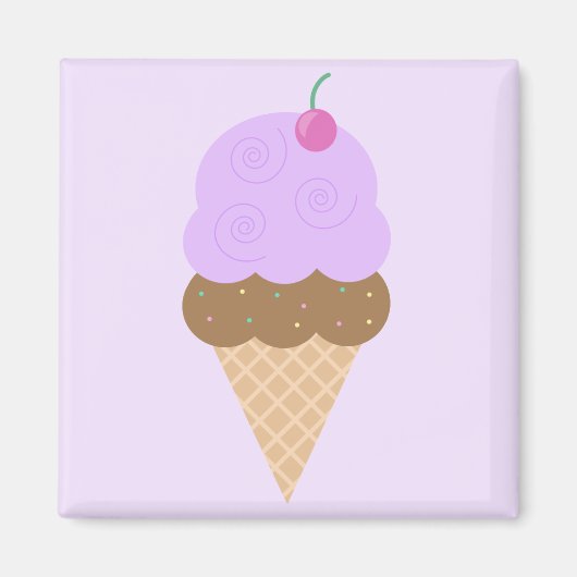 Grape Ice Cream Cone Magneet (Voorkant)