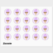 Grape Ice Cream Cone Ronde Sticker (Vel)