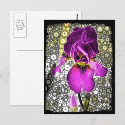 Grape Iris Briefkaart (Voorkant / Achterkant)