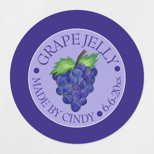 Grape Jam Jelly Fruit Pslaat Homemade in blik van Labels (Design 2)
