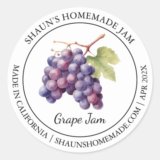 Grape Jam Modern label (Voorkant)