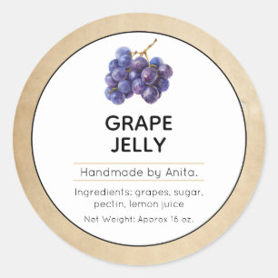 Grape Jam of Jelly Canning Jar Label