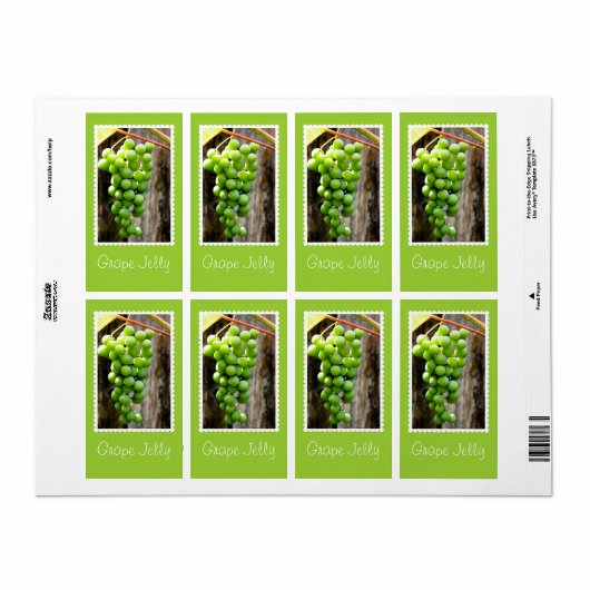 Grape Jelly bliklabel Etiket (Full Sheet)