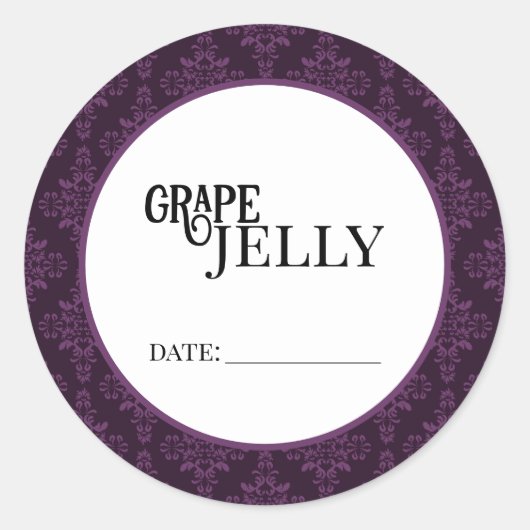 Grape Jelly Canning Lid Labels (Voorkant)