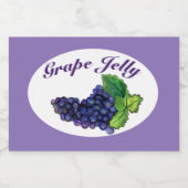 Grape Jelly en Jam Label Paars Voedselcontainer Etiket (Enkel label)