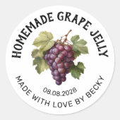 Grape jelly inmaaksticker ronde sticker (Voorkant)