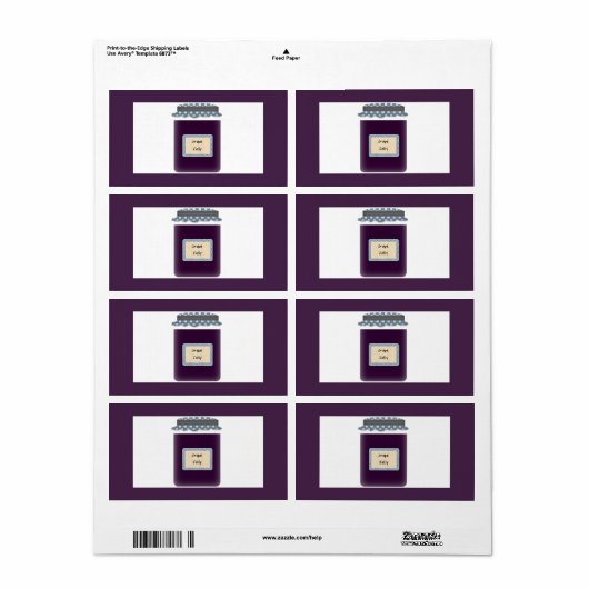Grape Jelly Jar Label (Full Sheet)