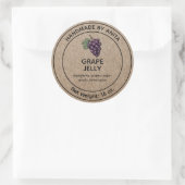 Grape Jelly Jar Label Kraft-papierstijl (Tas)