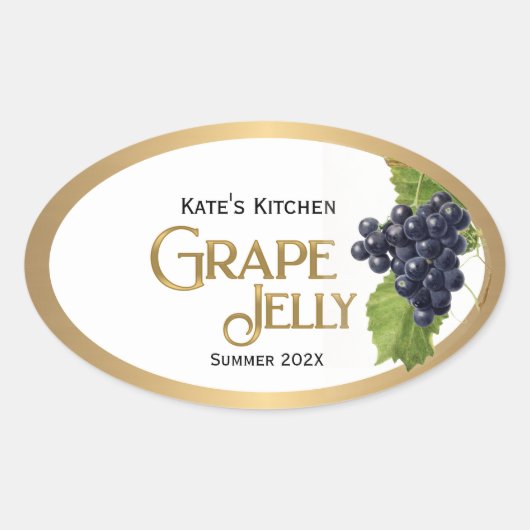 Grape Jelly Label  Gold Border (Voorkant)
