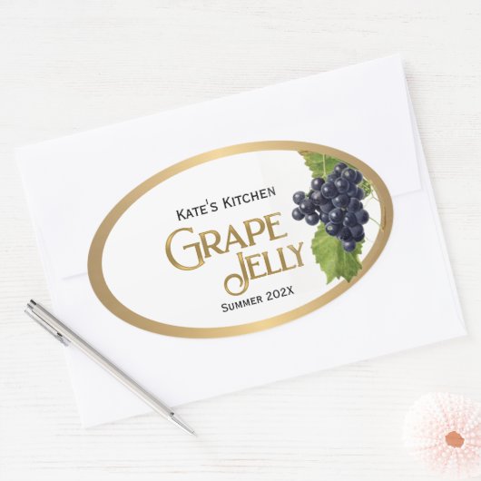 Grape Jelly Label  Gold Border (Envelop)