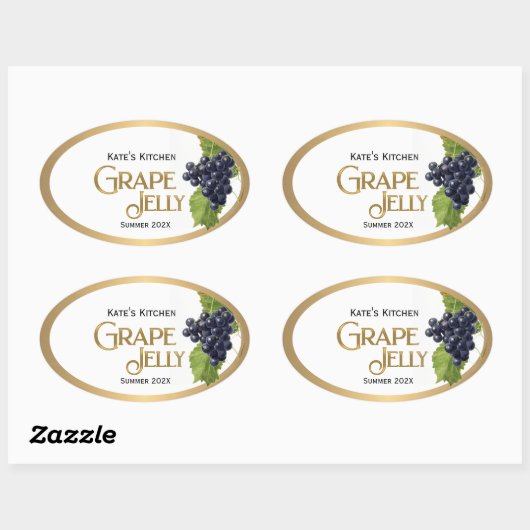 Grape Jelly Label  Gold Border (Vel)