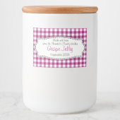 Grape Jelly paarse wit geruit label Voedselcontainer Etiket (Voorkant)