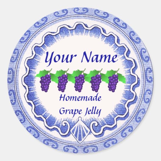 Grape Jelly Personaliseren Ronde Sticker (Voorkant)